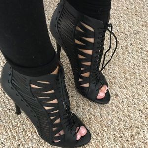 Black open toe Nine West Boots